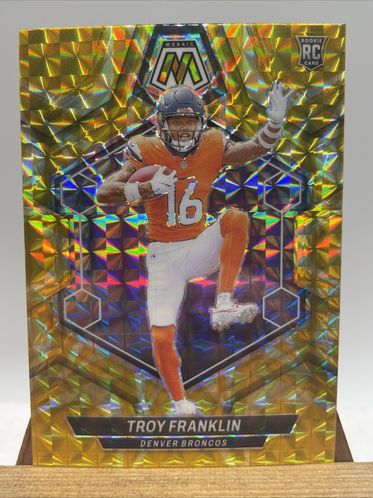 Troy Franklin 2024 Mosaic Yellow Reactive Rookie Denver Broncos #378
