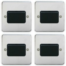 4 x Deta 1949CHB Fan Isolator Switches TP Polished Chrome / Black Insert