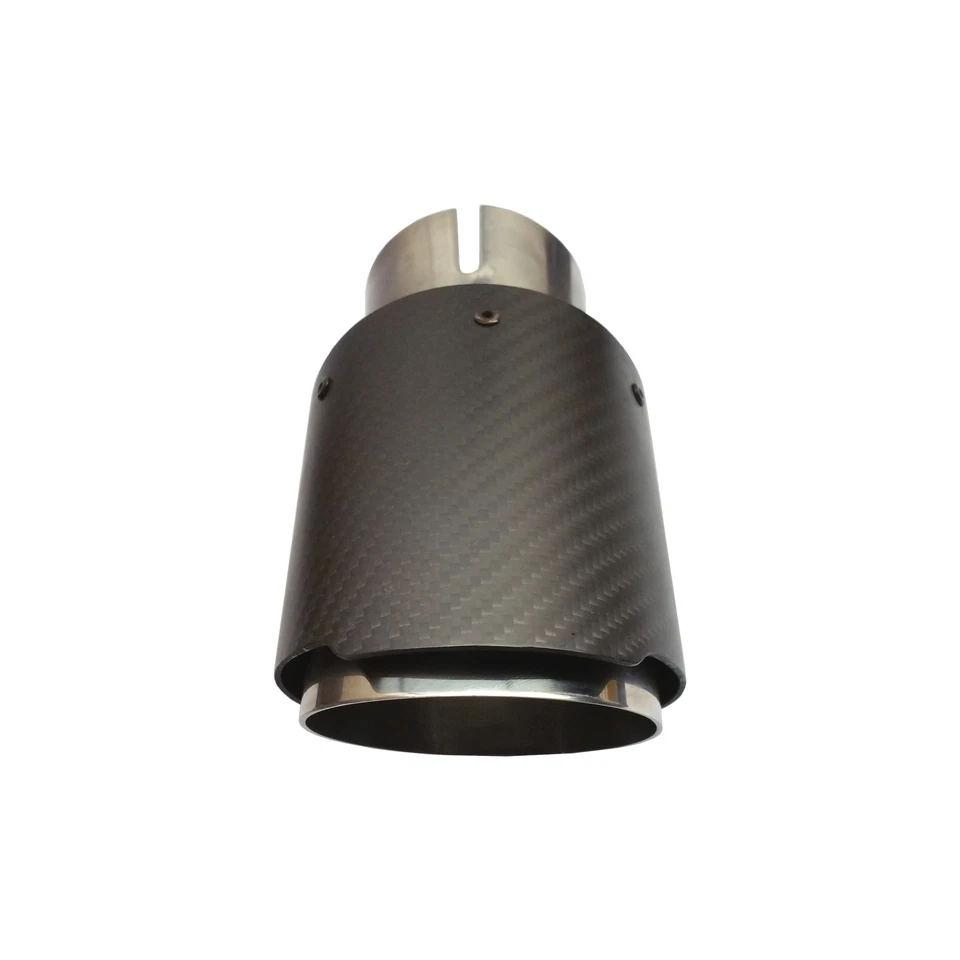 Endrohr matt Carbon Edelstahl 76mm Auspuffblende Anschluss 55 - 57 schräg   - Bild 4 von 4