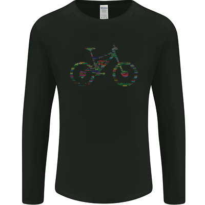 Fahrrad Word Wolken Cyclist Fahrrad Herren Langärmelig Maglietta