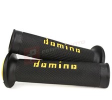 Domino A010 Road Race Grips Full Diamond Black & Yellow to fit Kymco Bikes