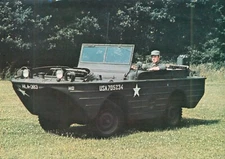 Military Amphibious Jeep Postcard 6” x 4”  ‘After the Battle' 1974 Vintage. N