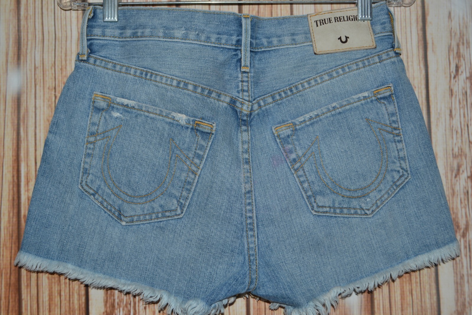 True Religion Women's Sexy Scout Boyfriend Fly Button Denim Shorts Sz 25 thumbnail 3