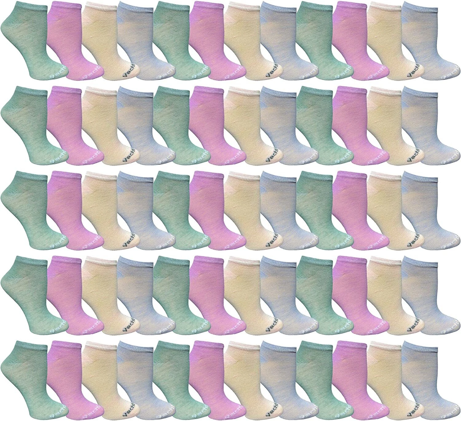 60 Pack Yacht & Smith Bulk Patterned Funky Footie Low Cut Ankle Socks, 9-11