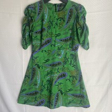 Zara Trf Collection Dress Size Small Green Floral Print Color