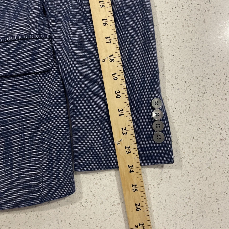 Blazer Lauren Ralph Lauren Etiqueta Verde Para Hombres 38S Azul Floral 2 Botones Vestido Abrigo Foto 4 de 4