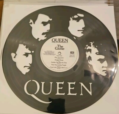 QUEEN VINYL LASER ETCHED CUTOUT RECORD ART THE GAME LP MACHINE CUT