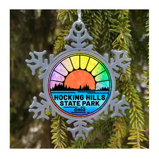 Hocking Hills Christmas Ornament State Park Ohio Pewter 3" Gift OH Souvenir