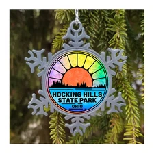 Hocking Hills Christmas Ornament State Park Ohio Pewter 3" Gift OH Souvenir