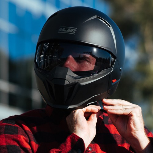 HJC I20 Scraw Convertible Motorcycle Streetfighter Helmet Skull Open Face Mask - Picture 3 of 13