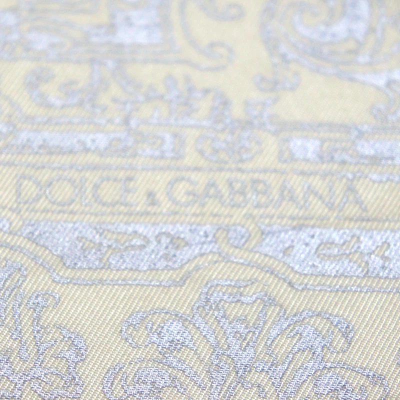 Auténtica bufanda de seda vintage DOLCE & GABBANA DG gris/beige estampado sarga 34" pulgadas Foto 3 de 4
