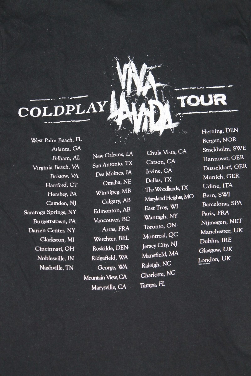 COLDPLAY Viva La Vida Tour 2009 Tシャツ Coldplay 2009 Viva La Vida Tour Double-Sided Licensed