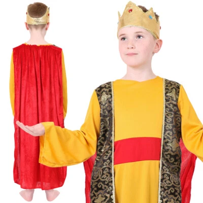 ILOVEFANCYDRESS KINDER WEISER MANN KOSTÜM GOLD JUNGEN KOSTÜM KRIPPE KÖNIG WEIHNACHTEN FANCY KLEID