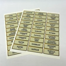 John Wagner and Sons Reproduction Spice Jar Labels 60 Labels Labels Only