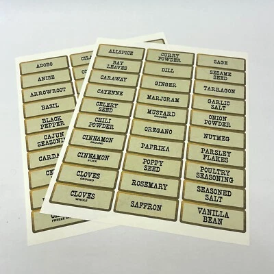 John Wagner and Sons Reproduction Spice Jar Labels 60 Labels Labels Only