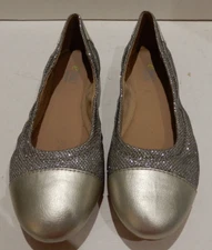 Easy Spirit E360 Women's Size 7M Med Shoes, Silver Slip On Comfort Ballet Flats