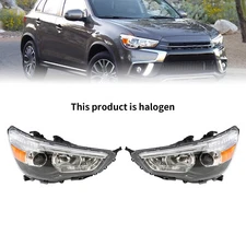 Pair Halogen Headlight Front Lamp For 2011-2019 Mitsubishi Outlander Sport