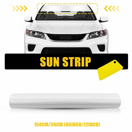 Car Window Sun Visor Strip Tint Film Front Windshield UV Shade DIY 60*12" White