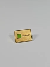 H&R Block Lapel Pin Logo Small Green Square on Gold Background Tax Preparation