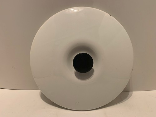 Vintage Enamelware 9.25" dia. Stock Pot Replacement Lid White Black Handle
