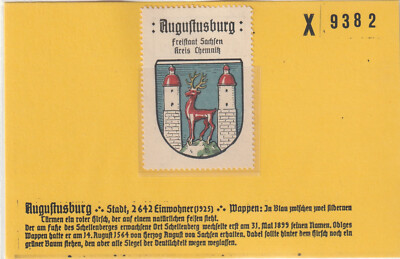 Reklamemarke Wappen von Augustusburg / Sachsen (W279)