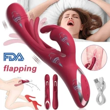 Flapping Rabbit Vibrator Tapping G-Spot Massager Dildo Sex Toys for Women