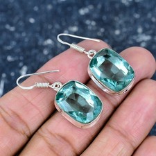 Aquamarine Earring, 925 Sterling Silver Earri...