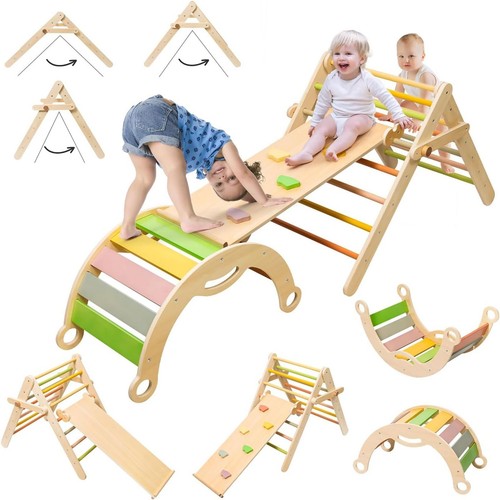 Kinder Indoor-Turngerät Montessori Holz-Klettergerüst Montessori-Kletterset Klet