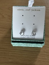 Round Solitaire 925 Sterling Silver CZ Stud Earrings