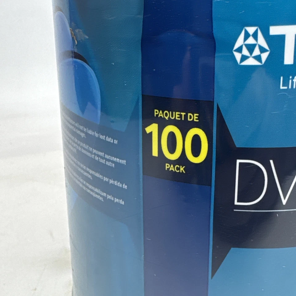 TDK DVD+R Recordable 1-16x 4.7GB/Go 100 PACK Spindle SEALED NEW-FREE SHIPPING! - Image 4 of 4