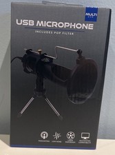 Portable USB Microphone with Pop Filter  Stand  Multi-System Compatible