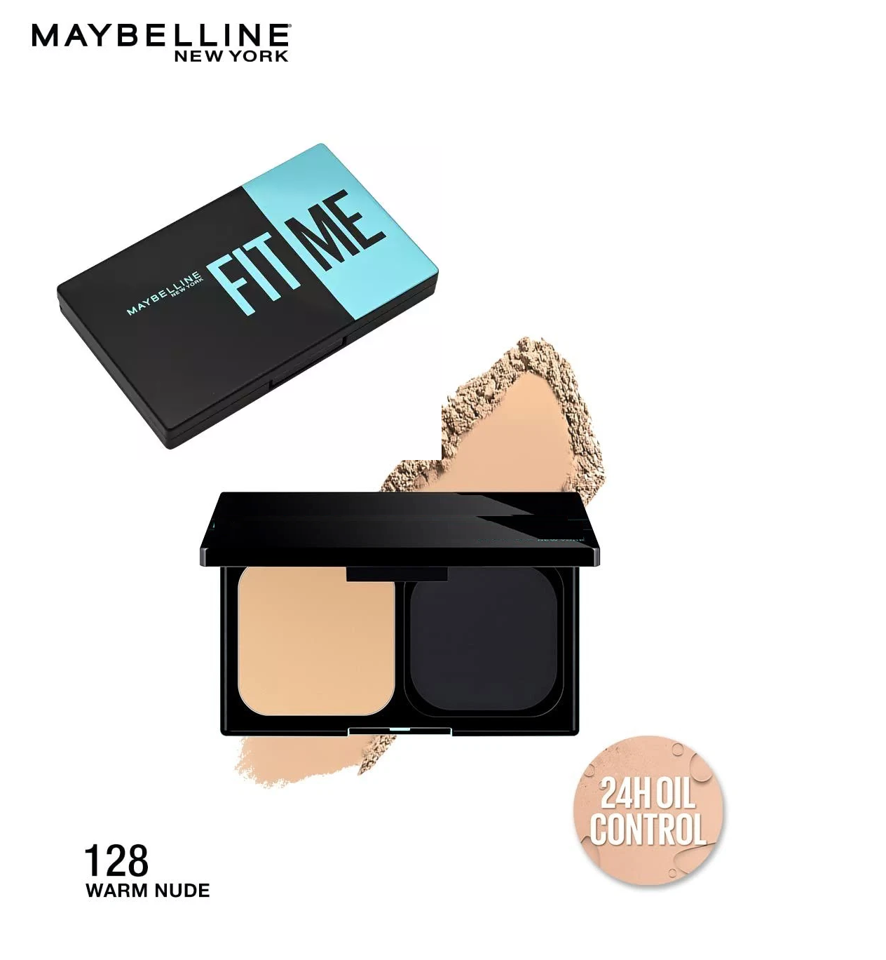 Maybelline Fit Me Matte +Poreless Oil Control Powder Foundation | Shade 128 |