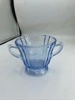 FEDERAL Depression Glass Blue Madrid Sugar Bowl