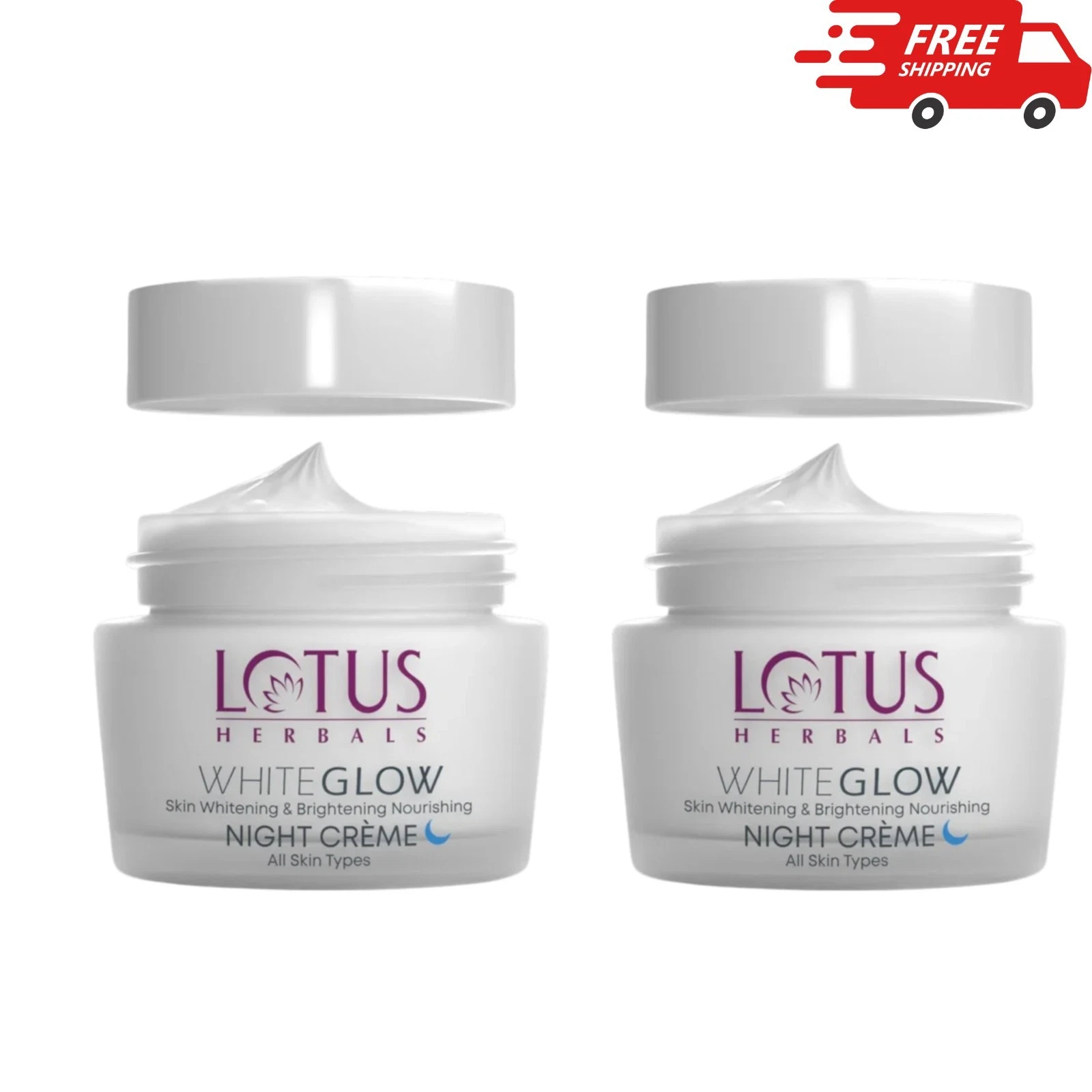 Lotus Herbals WhiteGlow Night Cream 40g Pack of 2 Skin Brightening All Skin