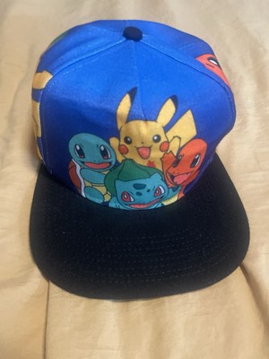 Pokemon Pikachu Charmander Squirtle Bulbasaur All Over Print Snapback Hat Cap