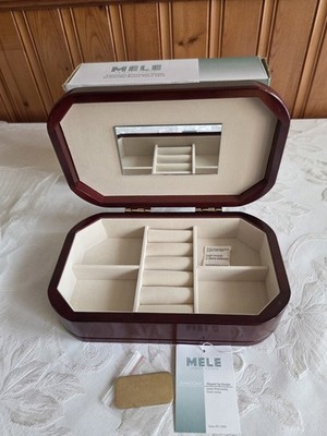 Mele 403-11 Wood Jewelry Case Box Cherry Finish NEW IN BOX Engravable