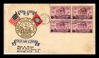 Dr Jim Stamps Arkansas Centennial 1936 Block First Day Cover Plimpton Cachet