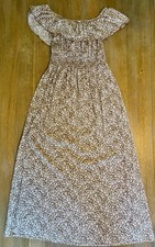 Old Navy Women’s Off Shoulder Maxi Dress Brown And White Size Small