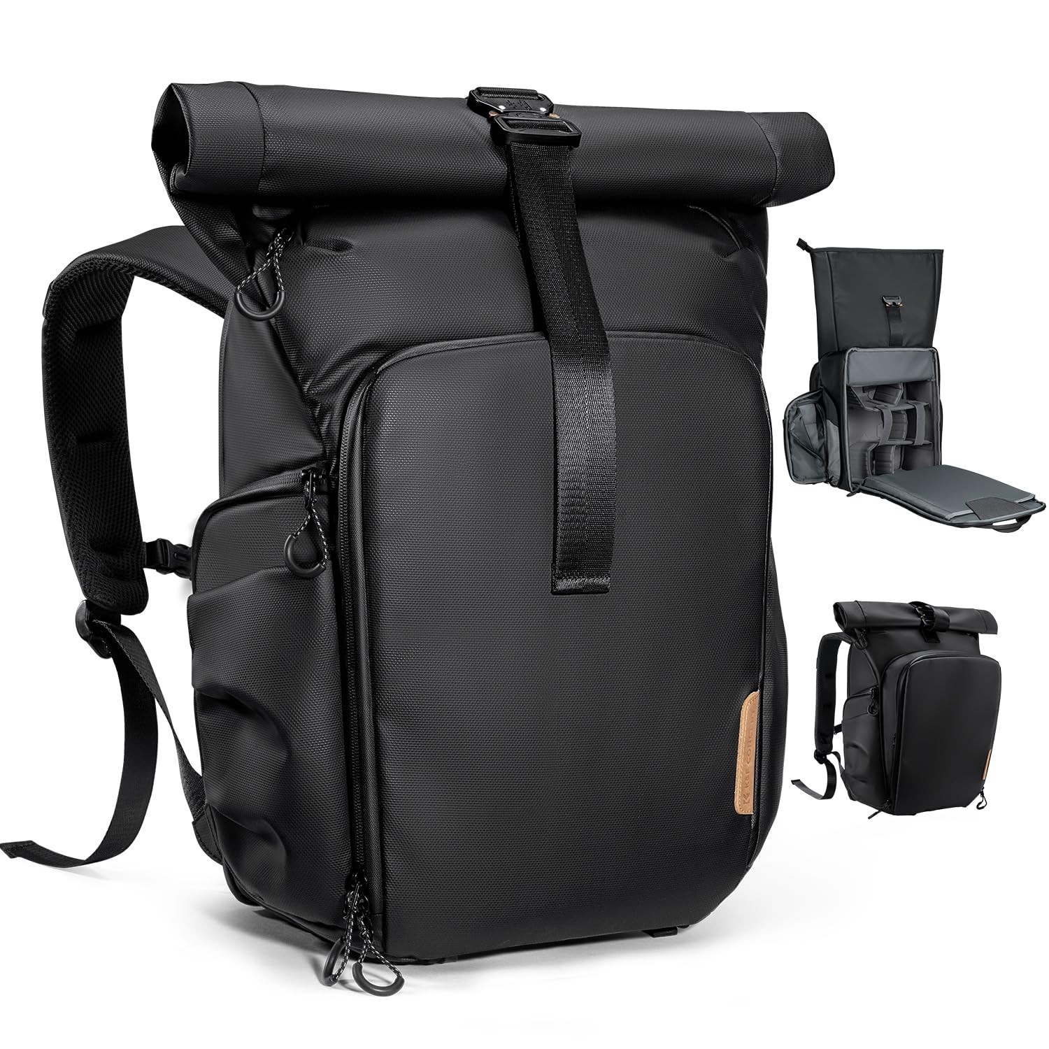 Backpack, Bag with 15.6 Inch Laptop Compartment, Roll Top&Fr