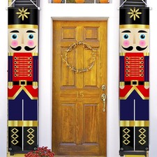 Nutcracker Christmas Porch Banner 72x14 Holiday Door Hanging Decorations