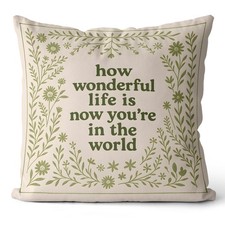 Sage Green Inspirational Floral Pillow Covers 18x18, Wildflower Nursery Decor...