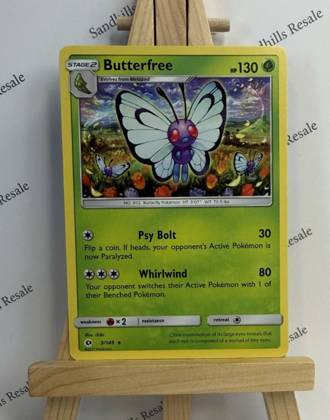 Pokemon TCG * Butterfree * 3/149 * Sun & Moon Base Set * Rare * 2017