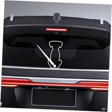 Cartoon Dog Moving Tail Wiper Stickers - Animal Dog Vinyl Car Reflective White