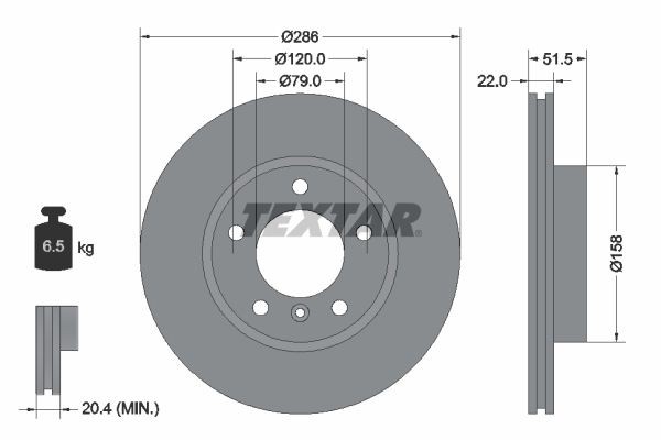 2 X Bremsscheibe Textar 92055605 FüR BMW 3Er Z3 Coupe-image