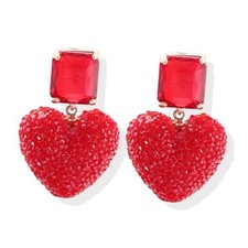 Valentine's Day Earrings for Women, Red Pink Heart Drop B2:Red Heart Earrings