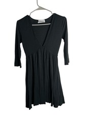 Urban Outfitters Women’s Size Medium Long Sleeve V Neck Dress Black 1186