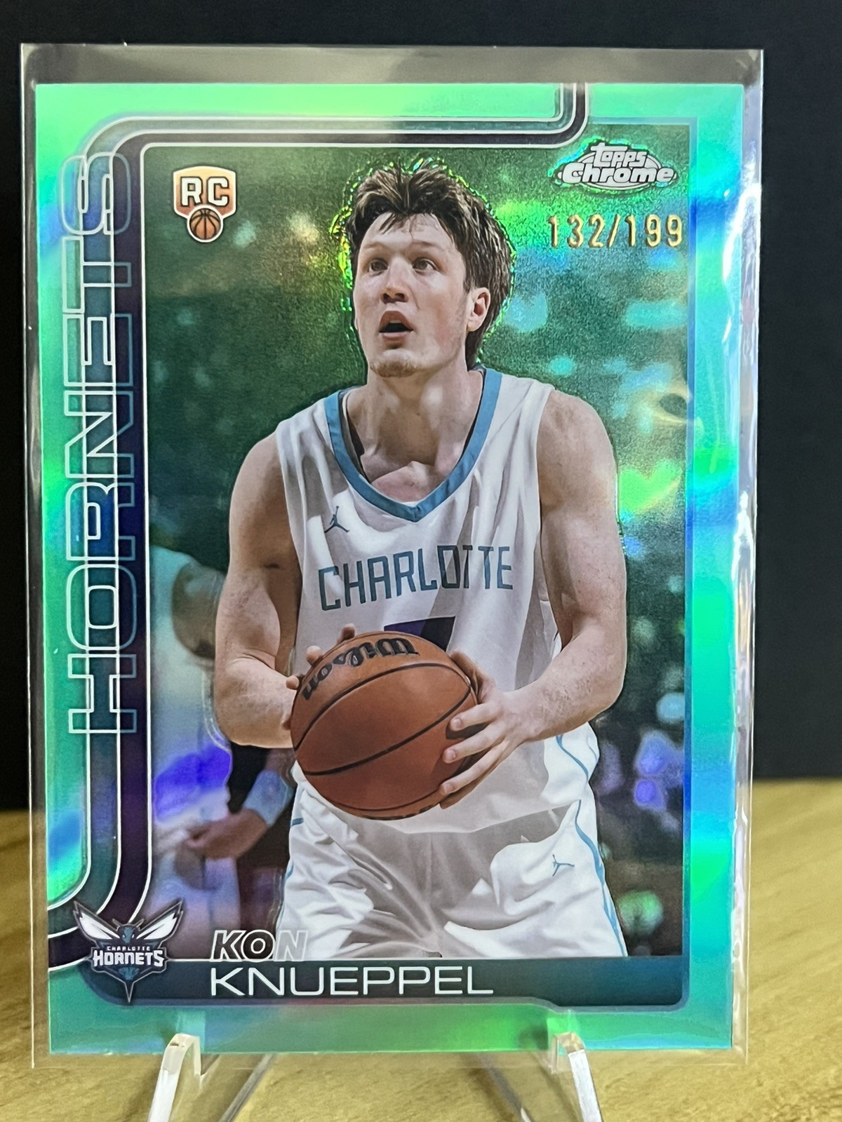 Kon Knueppel AQUA Refractor #254 2025-26 Topps Chrome RC /199 Color Match