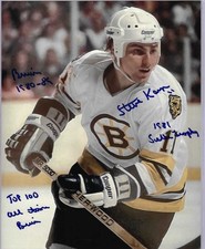 STEVE KASPER BOSTON BRUINS AUTOGRAPH PHOTO WITH RIGID AUTO INSCRIPTIONS RARE!