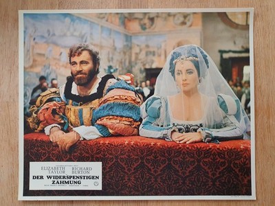Kino Aushangfoto 3x Elizabeth Taylor Richard Burton Der widerspenstigen Zähmung