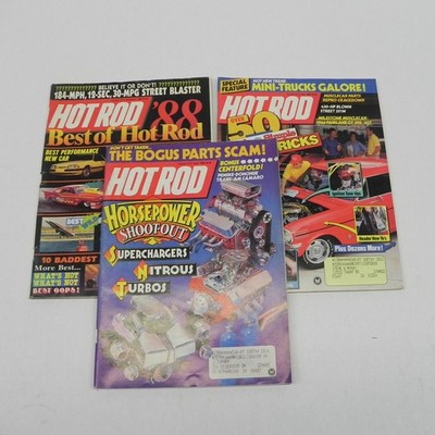 1988 HOT ROD MAGAZINE LOT OF 3 ISSUES PERFORMANCE RACE CARS SPECIFICATION RACING